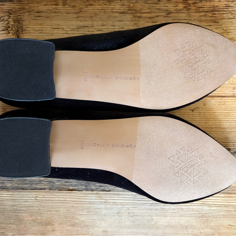 Adrienne Vittadini Black Loafers with Crystal Accent - Picture 4 of 5
